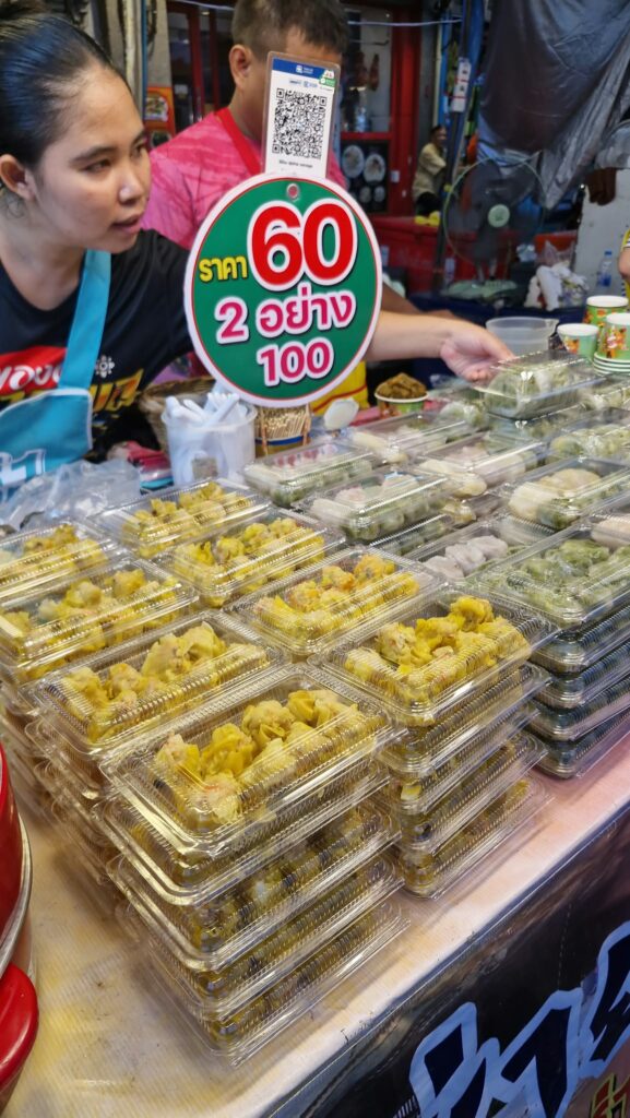 Trays of jay desserts at 2 for 100 bahts