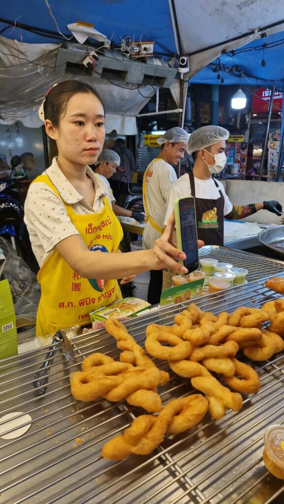 Ring-shaped fritters on a jay stall