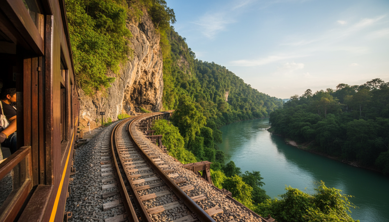 Train panoramique près de Kanchanaburi.
