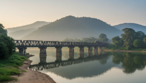 Pont historique sur la rivière Kwaï, à Kanchanaburi.